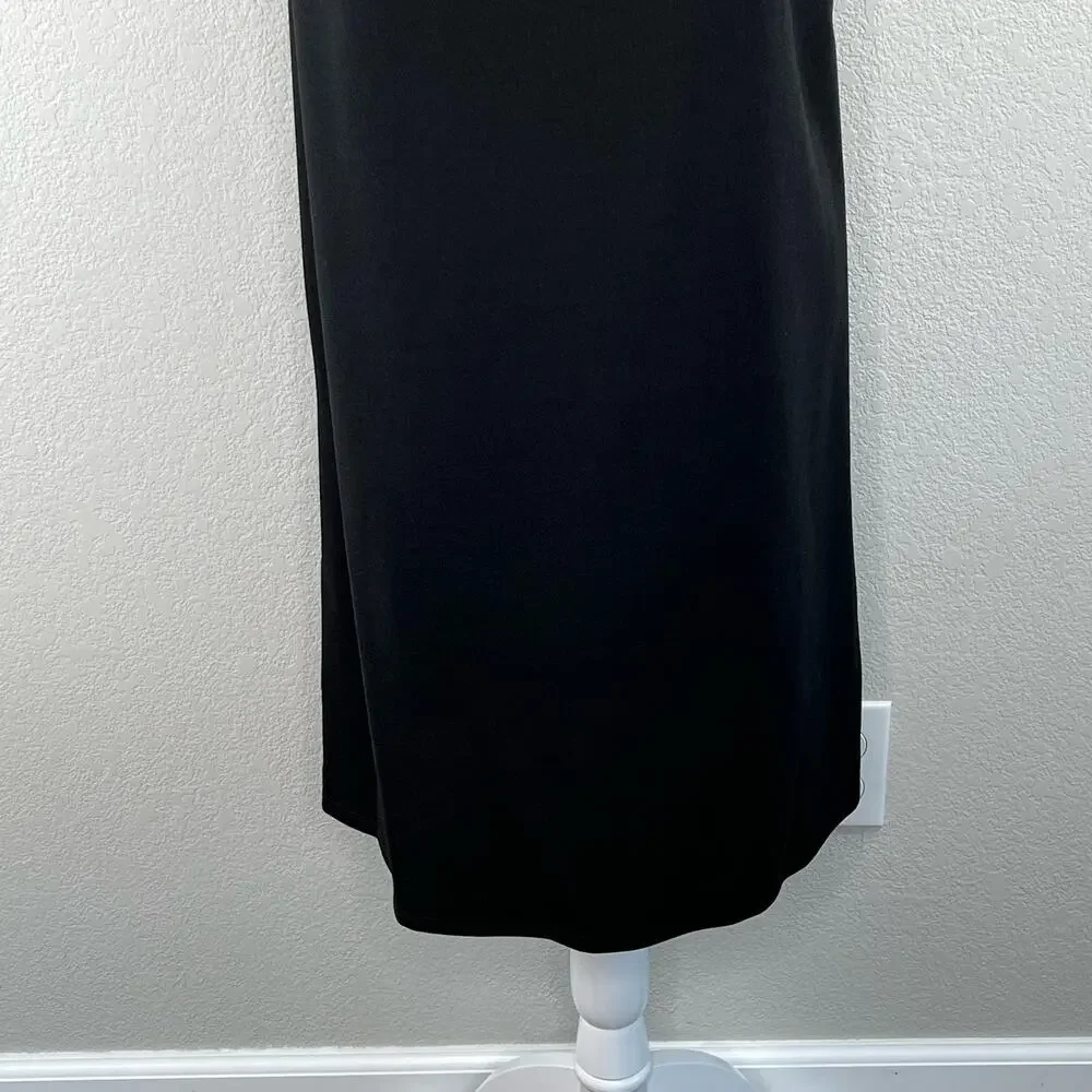 Marina Sequin Lace Dress Black Shift Mini Size 8 LBD